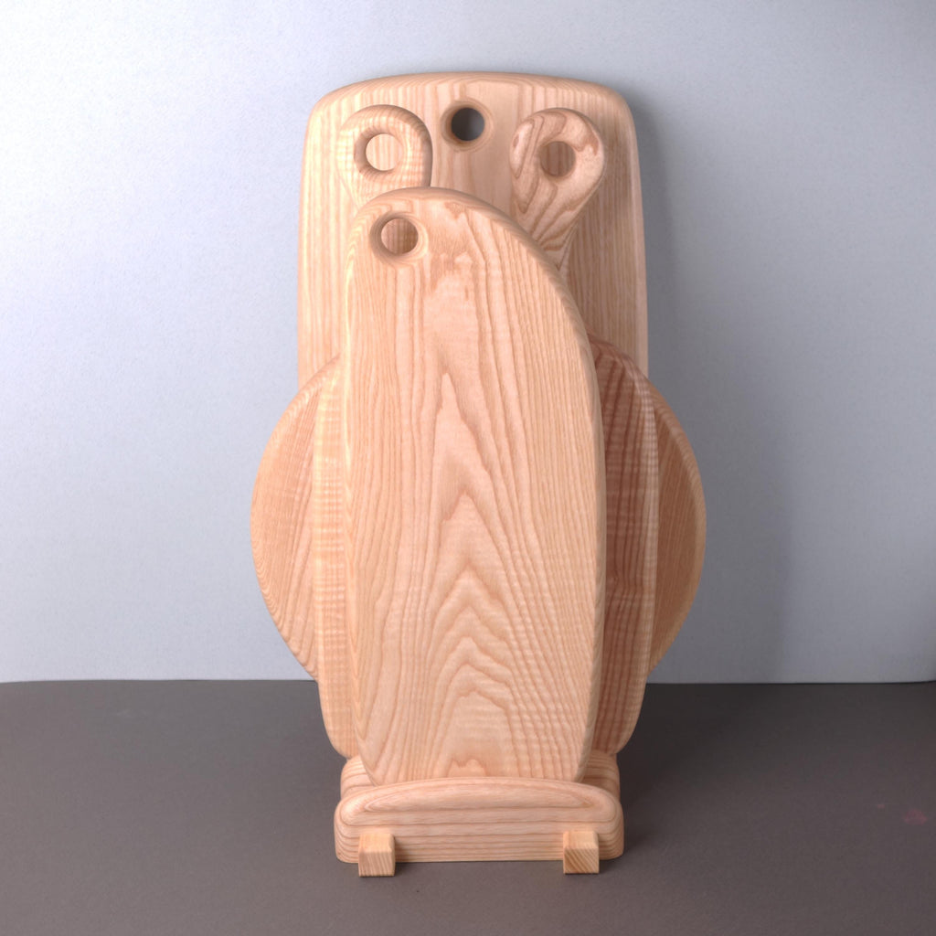 Set of 4 Wooden Cutting Boards, Handmade Ash Chopping and Serving Boards, Kitchen Decor