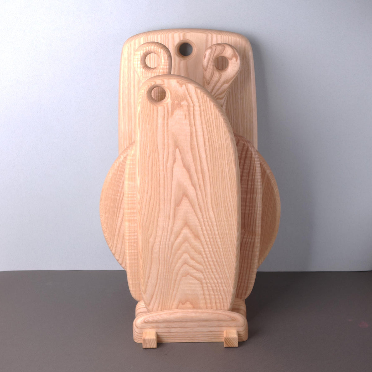 Set of 4 Wooden Cutting Boards, Handmade Ash Chopping and Serving Boards, Kitchen Decor