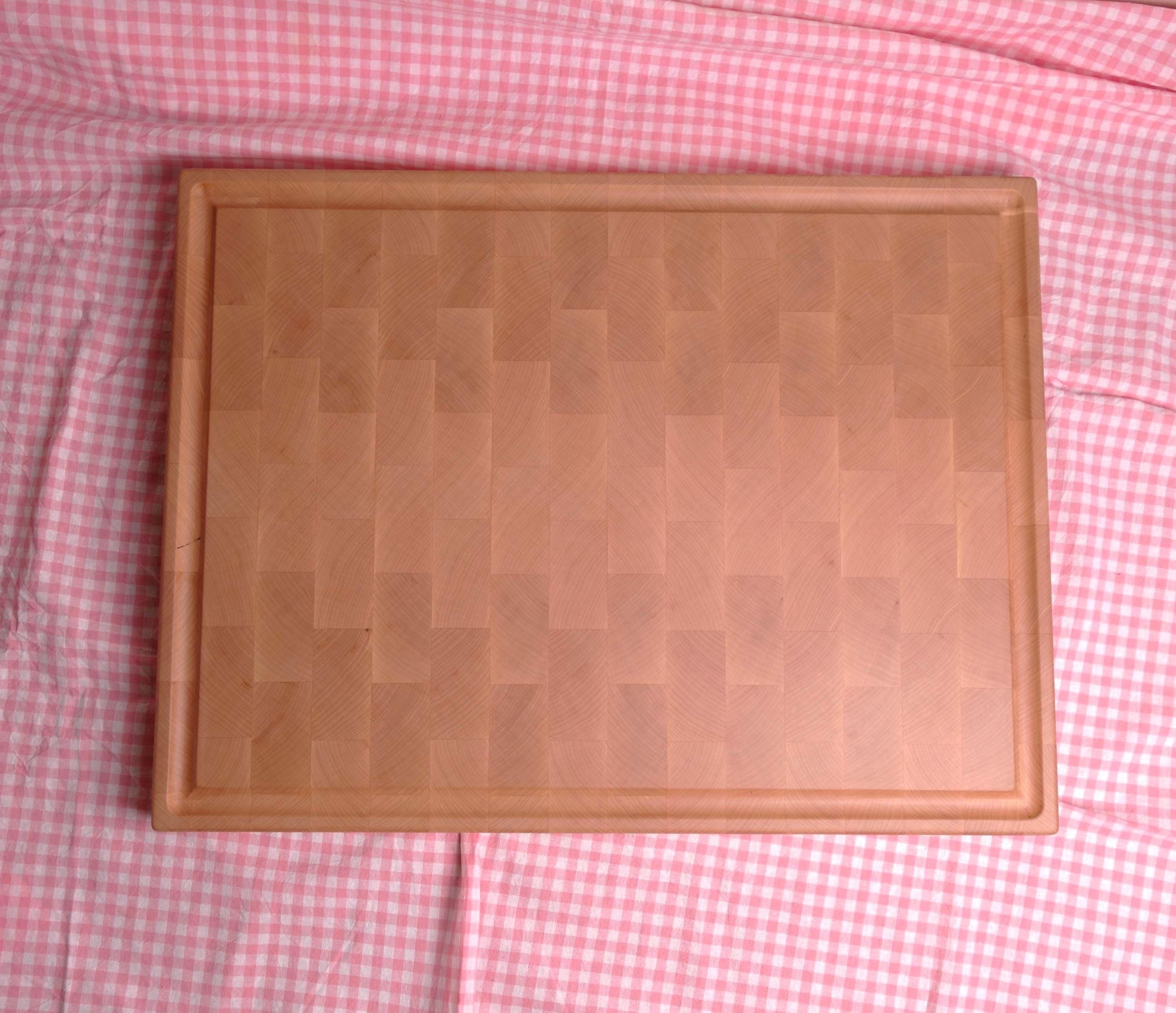 XXXL Size Handmade End Grain Maple Cutting Board Large With Juice Groove and Handles - Best Solution For a Chef