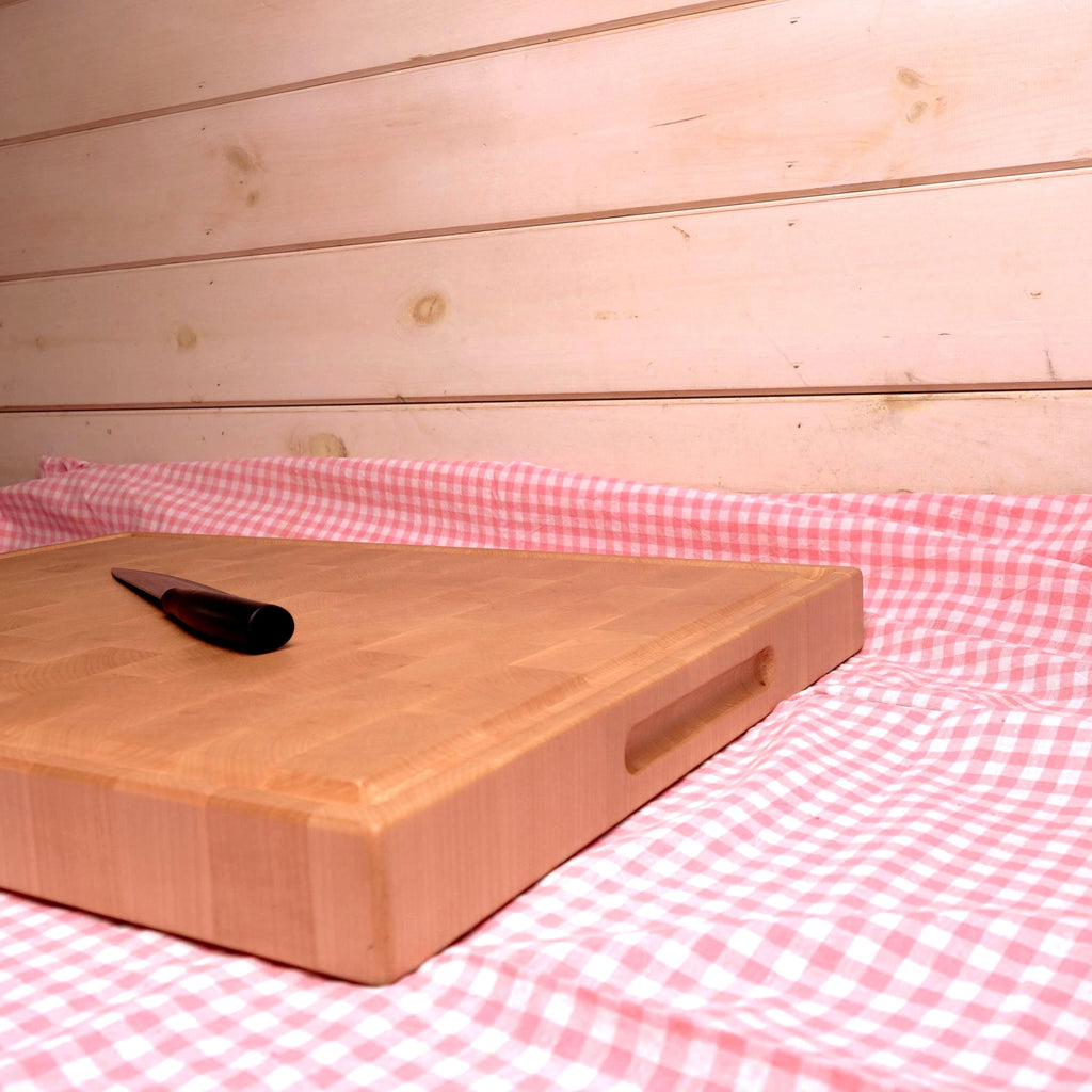 XXXL Size Handmade End Grain Maple Cutting Board Large With Juice Groove and Handles - Best Solution For a Chef