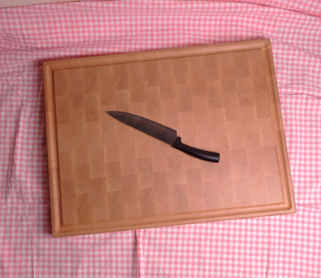 XXXL Size Handmade End Grain Maple Cutting Board Large With Juice Groove and Handles - Best Solution For a Chef