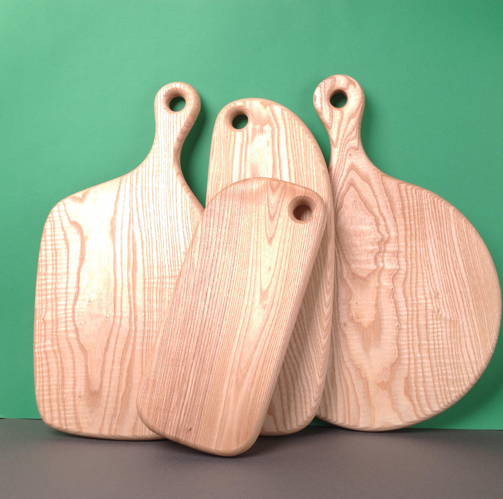 Handmade Wooden Cutting Board Classic Elongated Shape Ash Wood - Best Gift For Mother