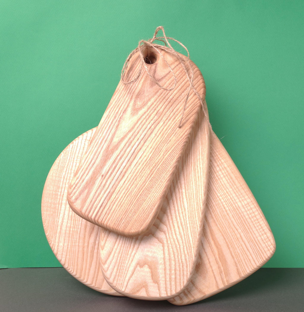 Handmade Wooden Cutting Board Classic Elongated Shape Ash Wood - Best Gift For Mother