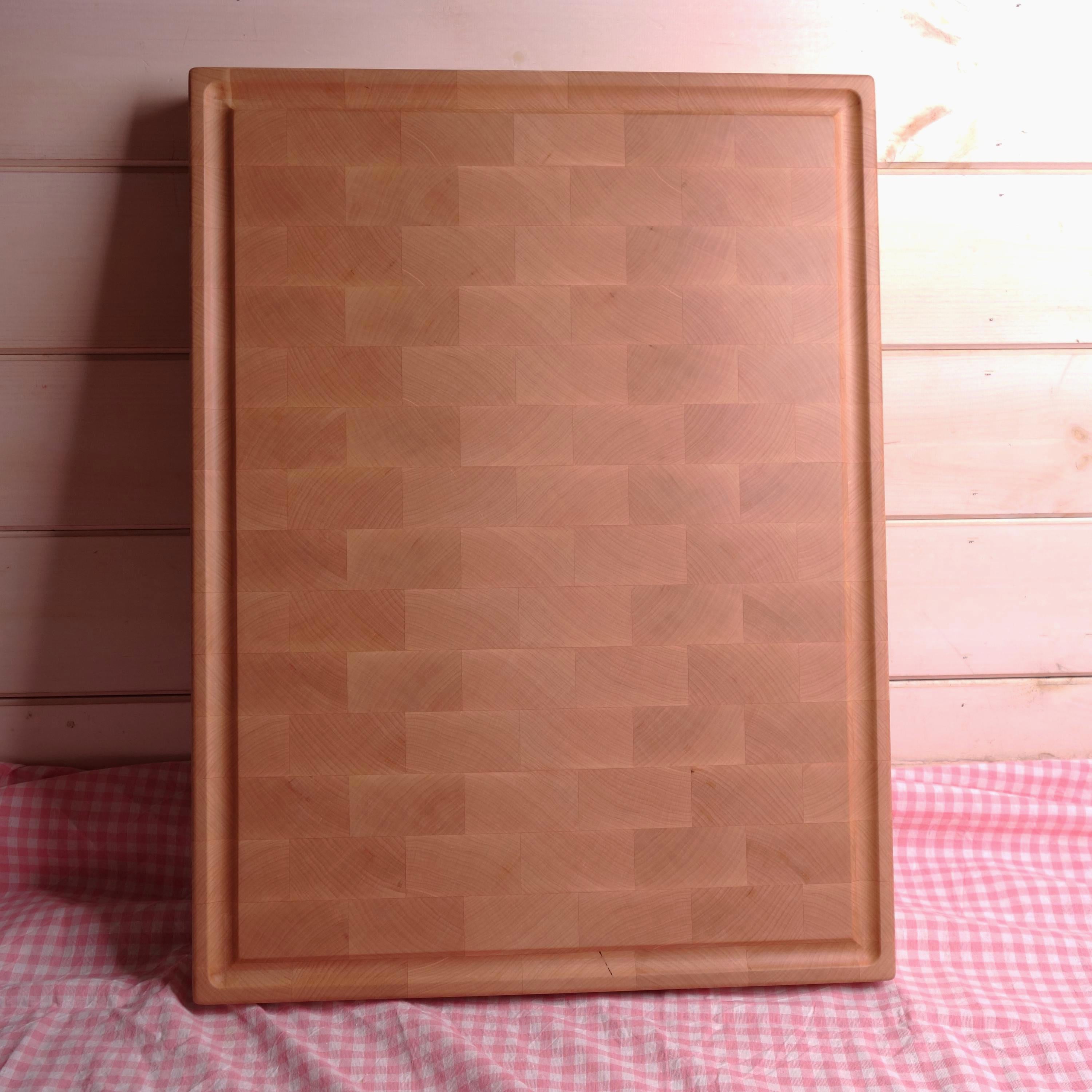 XXXL Size Handmade End Grain Maple Cutting Board Large With Juice Groove and Handles - Best Solution For a Chef