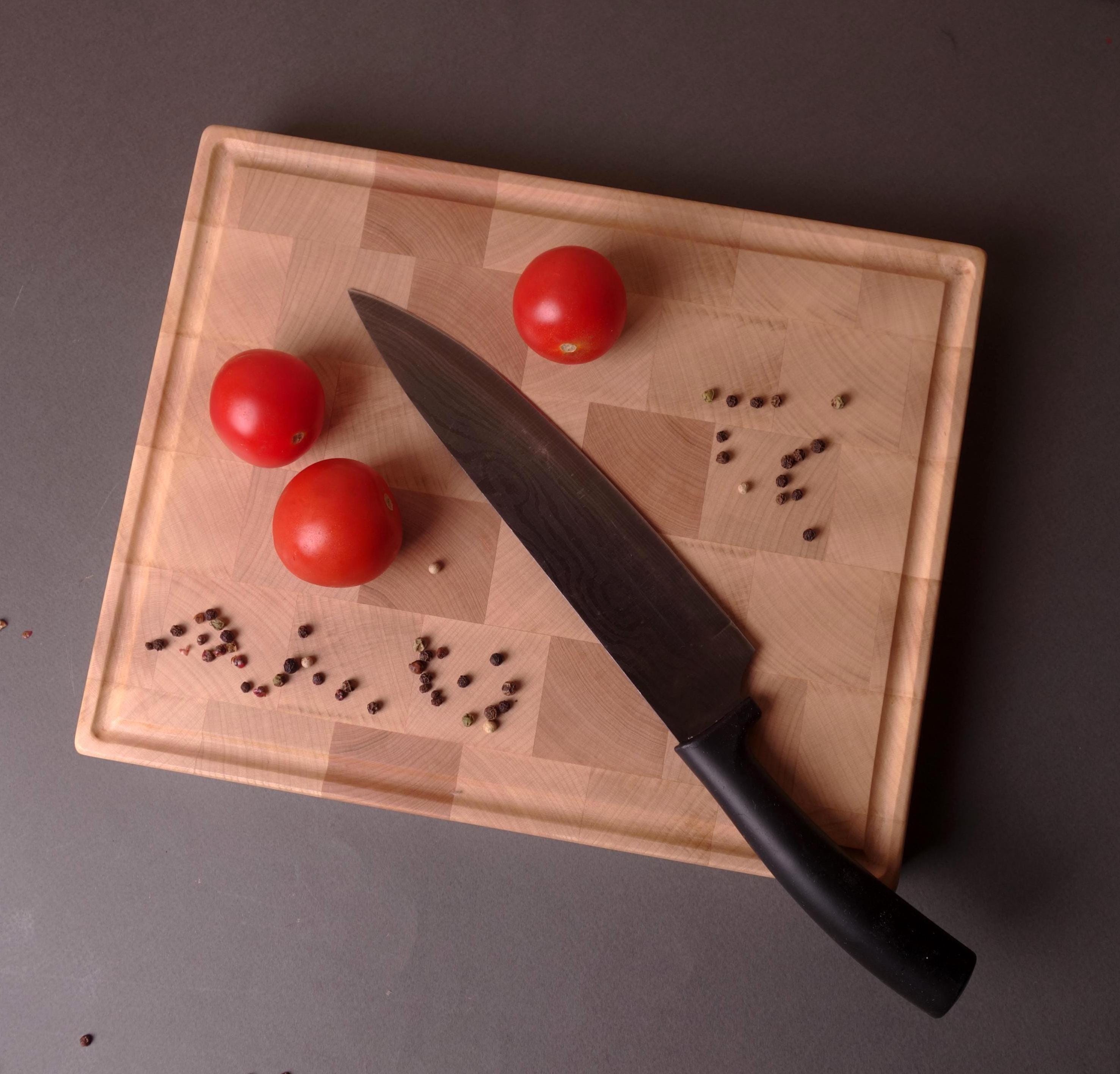 XS Handmade End Grain Wooden Cutting Board Maple Wood And Juice Groove - Best Gift For Mother