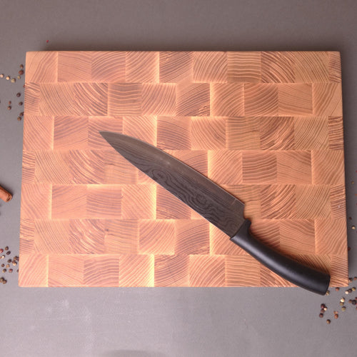 Large Handmade End Grain Wooden Cutting Board Ash Wood With Rubber Feet - Best Gift For Mother's Day