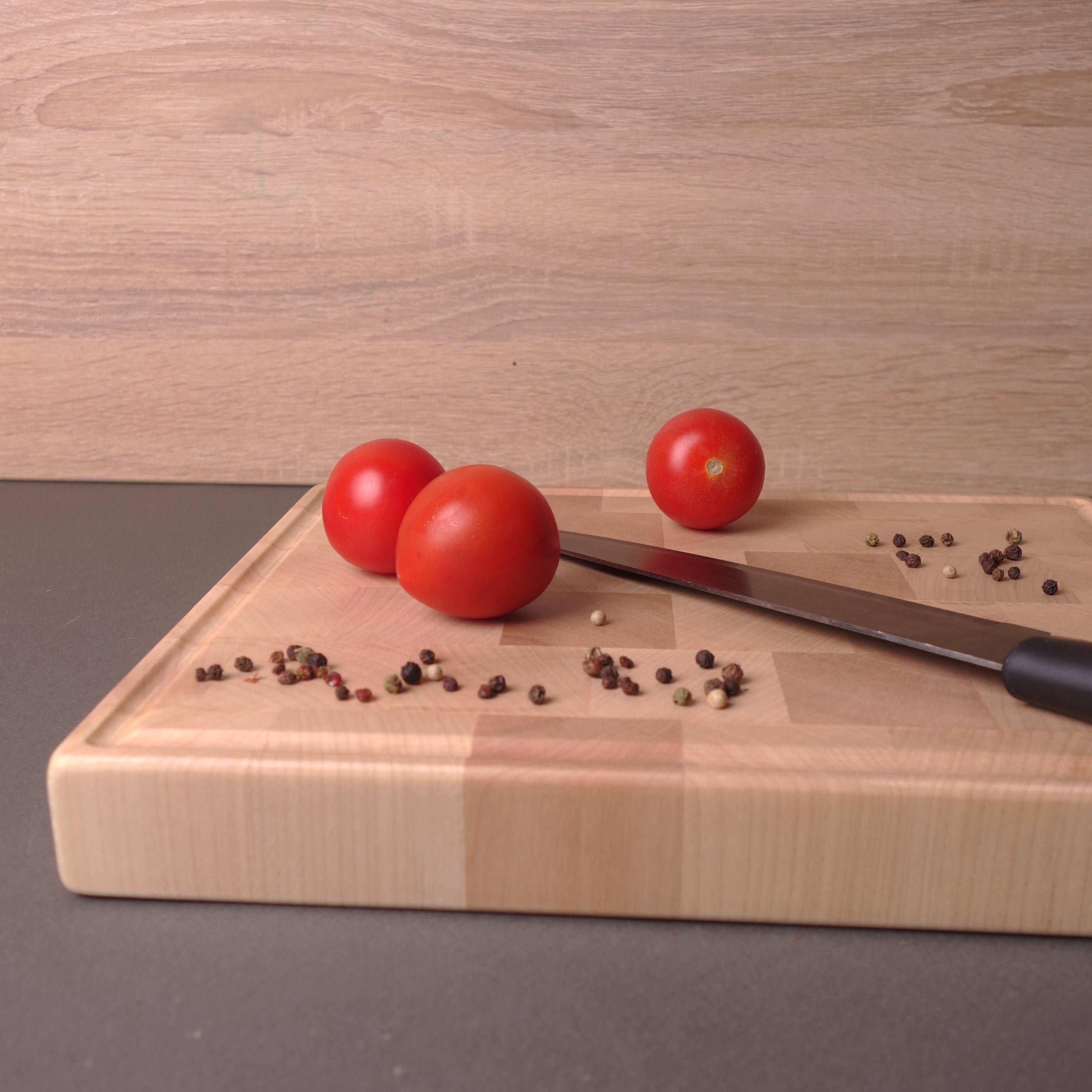 XS Handmade End Grain Wooden Cutting Board Maple Wood And Juice Groove - Best Gift For Mother