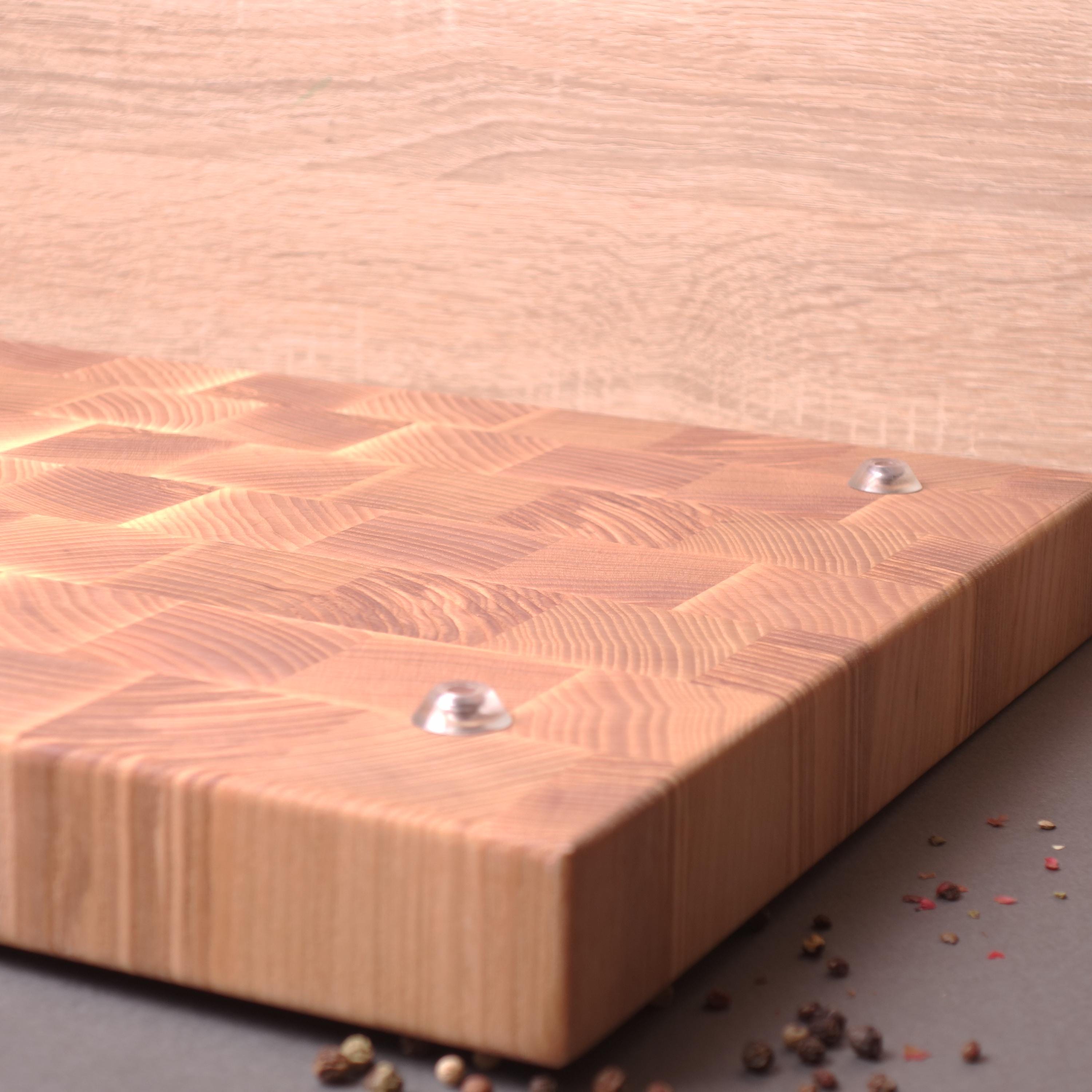 Large Handmade End Grain Wooden Cutting Board Ash Wood With Rubber Feet - Best Gift For Mother's Day