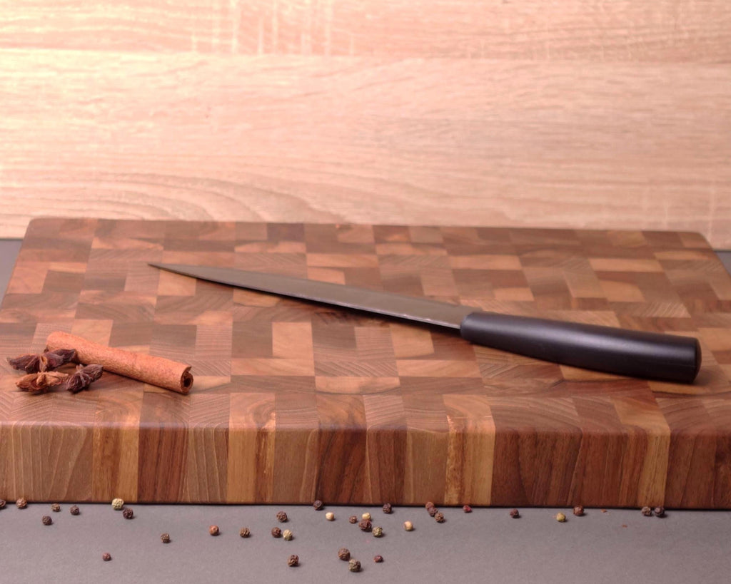 Handmade Reversible Walnut End Grain Cutting Board - The Best Solution For Your Knives