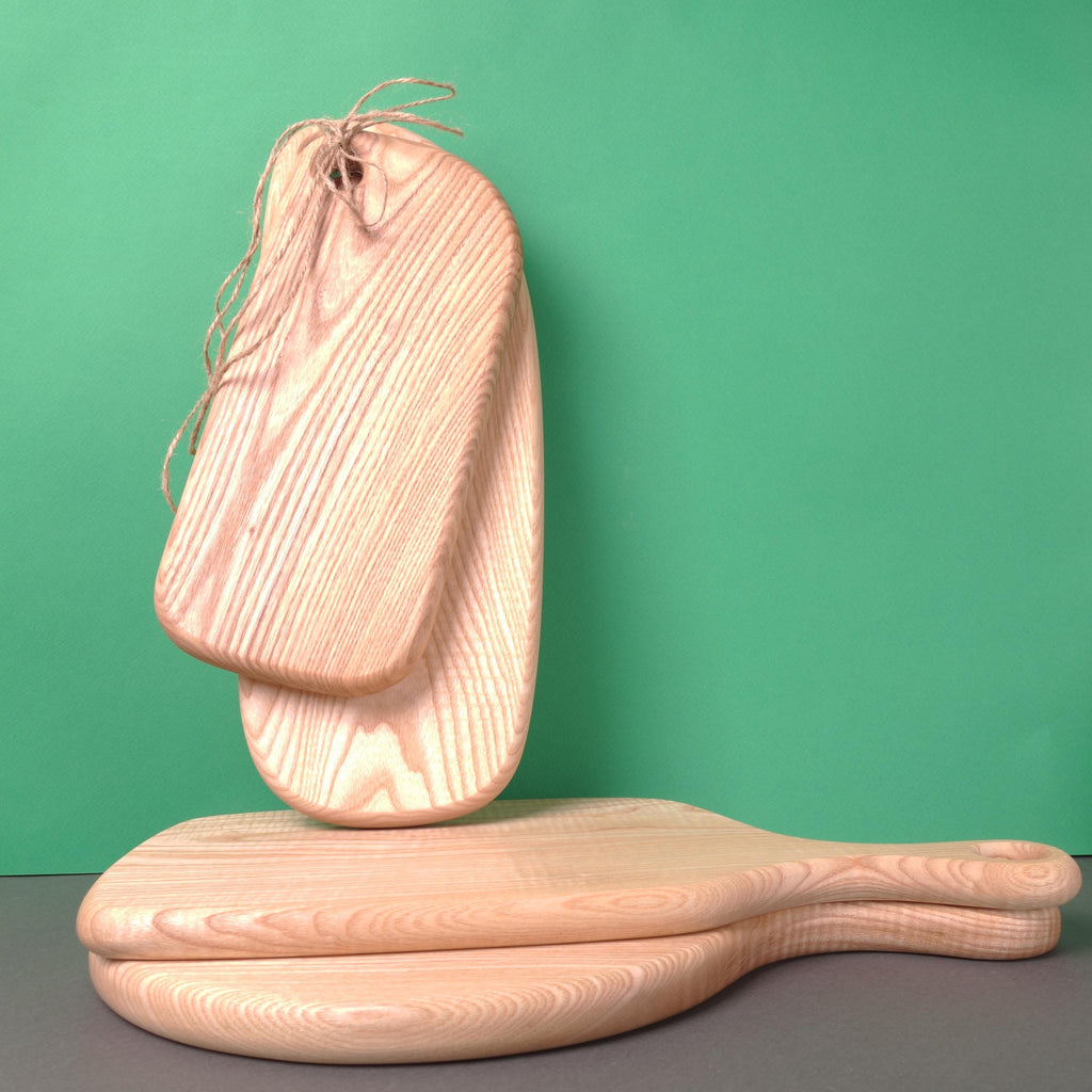 Handmade Wooden Cutting Board Classic Elongated Shape Ash Wood - Best Gift For Mother